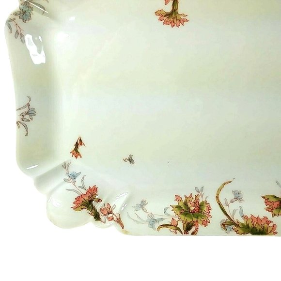 Haviland Serving Platter Tray Dish JW Boteler and Son Scalloped Edge Florals 18" - Picture 4 of 9